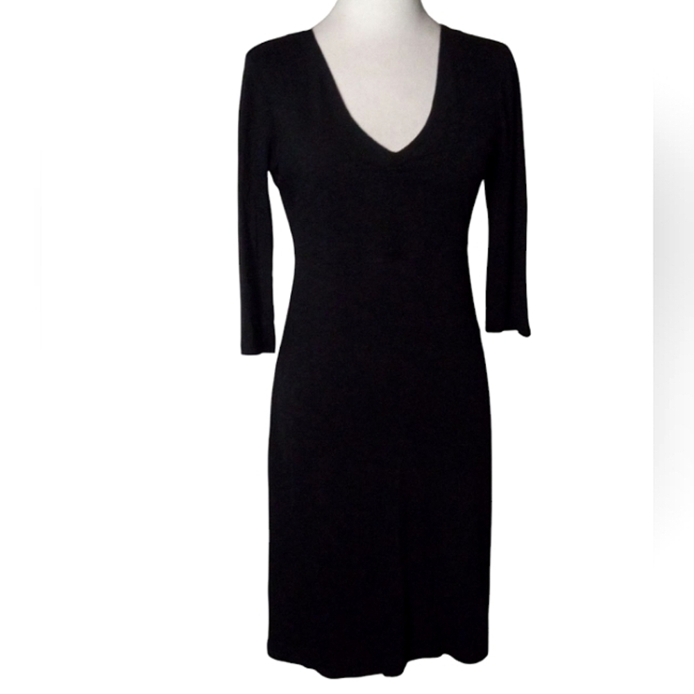 Toad & Co. Organic Cotton Blend Half Sleeve Heathered Dark Gray Midi Dress XS